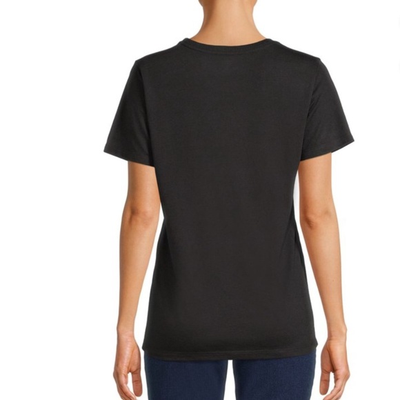 Halloween Womens Black Meow Moon Cat Short Sleeve Tee Shirt - Picture 3 of 11